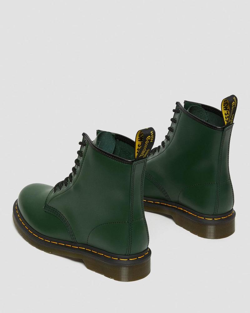 Men's Dr Martens 1460 Smooth Leather Lace Up Boots Green | AU 533MQZ